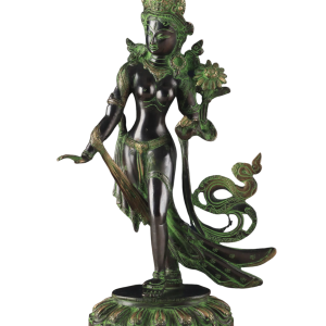 Pure Brass Tibetan Tara Devi Buddhist Goddess Idol | 15" Standing Statue | Black & Green Finish | Sacred Art | Traditional Collection | Jaipurio